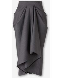 Givenchy - Falda Midi Drapeada - Lyst