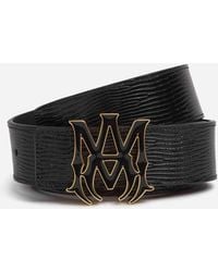Amiri - Lizard Leather Logo Belt - Lyst