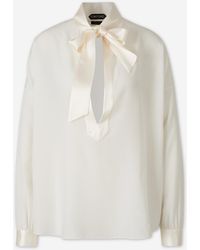 Tom Ford - Plain Blouse With Bow - Lyst
