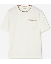 Burberry - Round Neck T-Shirt - Lyst