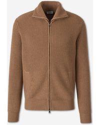 Santa Eulalia - Wool Cardigan With Zipper - Lyst