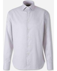 Canali - Camisa Micro Estampado Algodón - Lyst