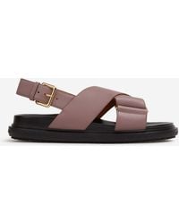 Marni - Fussbett Leather Sandals - Lyst