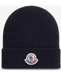 Moncler - Gerippte Wollmütze - Lyst