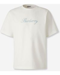 Burberry - Round Neck T-Shirt - Lyst