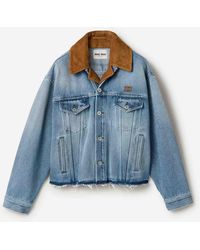 Miu Miu - Denim Suede Overshirt - Lyst