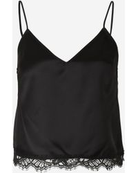 McQueen - Haut Satiné À Col En V - Lyst