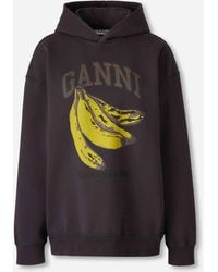 Ganni - Crew Neck Sweatshirt - Lyst