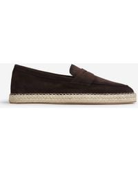 Santoni - Suede Espadrille Loafers - Lyst