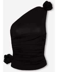 Magda Butrym - Asymmetrical Viscose Top - Lyst