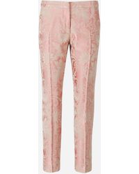 Dries Van Noten Cotton Jacquard Trousers - Pink