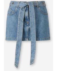 The Attico - Denim Mini Skirt - Lyst