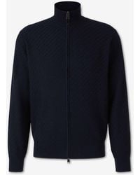 Brioni - Braided Zip Cardigan - Lyst