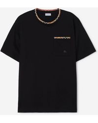 Burberry - Round Neck T-Shirt - Lyst