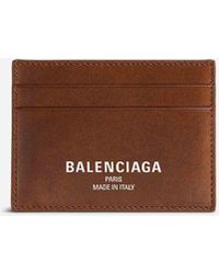 Balenciaga - Leather Card Holder With Logo - Lyst