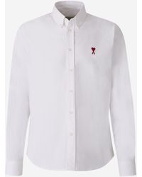 Ami Paris - Camicia Con Logo Abbottonata - Lyst