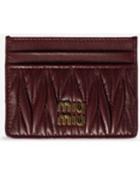 Miu Miu - Quilted Matelassé Card Holder - Lyst