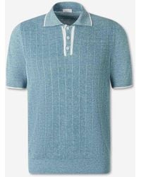 Santa Eulalia - Linen Knit Polo Shirt - Lyst