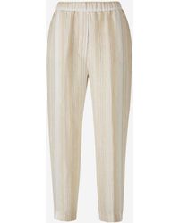 Peserico - Pantaloni Di Lino A Righe - Lyst