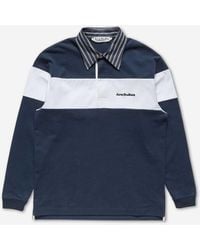 Acne Studios - Striped Cotton Polo Shirt - Lyst