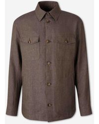Canali - Linen Overshirt - Lyst
