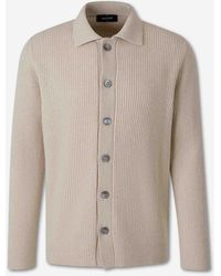Gran Sasso - Cashmere Ribbed Cardigan - Lyst