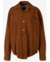 Ami Paris - Suede Leather Jacket - Lyst