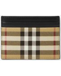 Burberry - Kartenetui Aus Kariertem Leder - Lyst