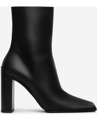Alaïa - Square Leather Booties - Lyst