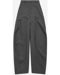 Balenciaga - Wool Barrel Trousers - Lyst