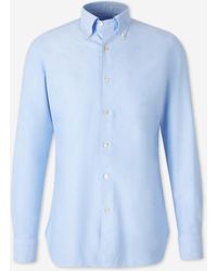 Luigi Borrelli Napoli - Solid Cotton Shirt - Lyst