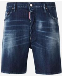 DSquared² - Cotton Denim Bermuda Shorts - Lyst