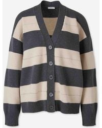 Peserico - Ribbed Knit Cardigan - Lyst