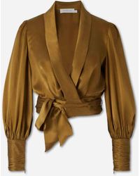 Zimmermann - Silk Wrap Blouse - Lyst