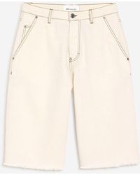 Ami Paris - Wide Leg Cotton Bermuda Shorts - Lyst