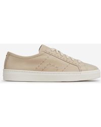 Santoni - Leather Sneakers With Logo - Lyst