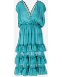 Dries Van Noten - Ruffled Midi Dress - Lyst