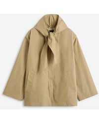 TOTEME - Trench Coat With Hood And Bow - Lyst