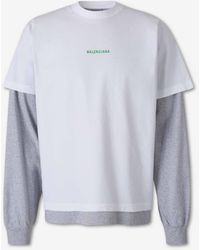 Balenciaga - Long Sleeve Logo T-Shirt - Lyst