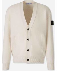 Stone Island - Cardigan En Laine - Lyst