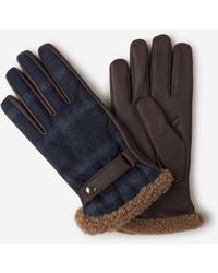 Santa Eulalia Cashmere Leather Gloves - Blue