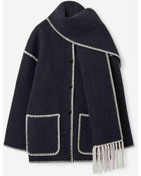 TOTEME - Short Coat With Integrated Scarf - Lyst