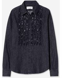 Nili Lotan - Emilie Ruffled Denim Shirt - Lyst
