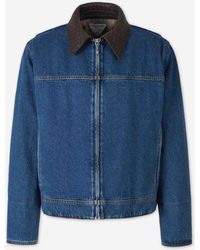 Bottega Veneta - Denim Jacket With Fur Collar - Lyst