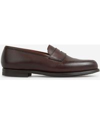 Crockett & Jones - Grained Leather Loafers - Lyst