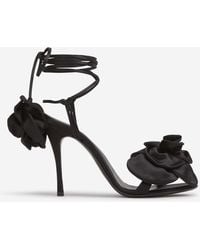 Magda Butrym - Satin Flower Sandals - Lyst