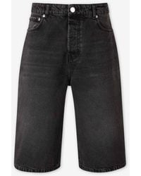 Ami Paris - Cotton Denim Bermuda Shorts - Lyst
