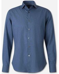 Canali - Plain Cotton Shirt - Lyst