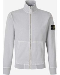 Stone Island - Baumwoll-Sweatshirt Mit Reißverschluss - Lyst