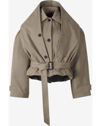 Balenciaga - Hooded Cotton Trench Coat - Lyst